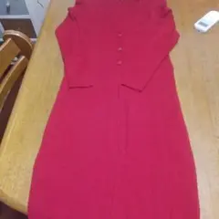 HIROKO BIS リブ編み レッドカーディガン