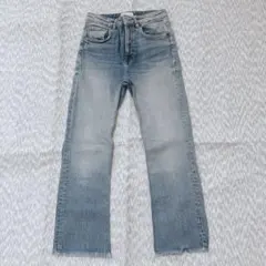 ZARA ザラ デニムパンツ ジーンズ EUR38 ML 裾フリンジ カットオフのサムネイル