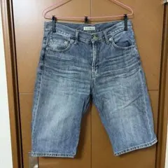 しまむら ブルー ストレート クロップド デニム