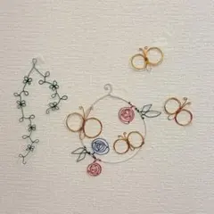 Y13★ハンドメイド　ワイヤークラフト　壁掛けインテリア　蝶々　ワイヤーフラワー