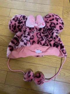 ディズニー　ファンキャップヒョウ柄　レオパード　ピンク
