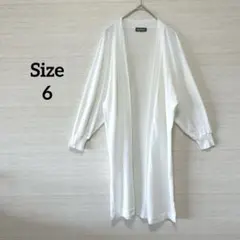 ポールスチュアート　薄手ロングカーディガン　五分袖　ボタンレス　冷房対策　白