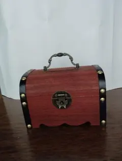 木製宝箱スタイル小物入れジュエリ-装飾品　思い出の品お宝箱　レトロな鍵付き貯金箱