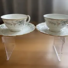 【ノリタケ】花柄ティーカップ・ソーサーセット