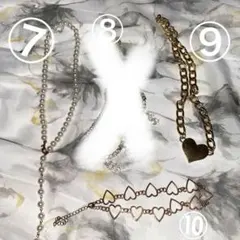 多様なデザインのネックレスセット 3つで500円