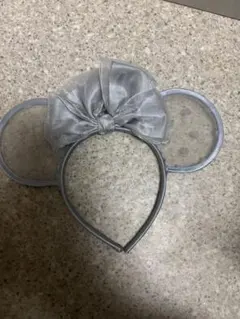 ディズニー　ミニーマウス　カチューチャ　レース　グレー