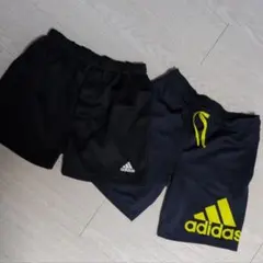 150cm美品 adidas 2着セット ハーフパンツ 黒 ネイビー