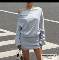 オフショルダー ミニワンピース