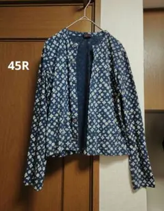 45R 45rpm インディゴ　藍染め　花柄　カーディガンのサムネイル
