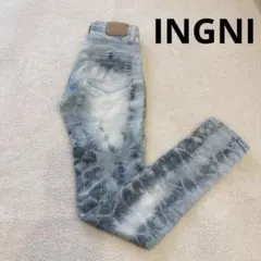 ライトブルータイダイスキニージーンズ