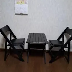 イケア IKEA TERJE テリエ 折りたたみチェア 2脚セット ブラック