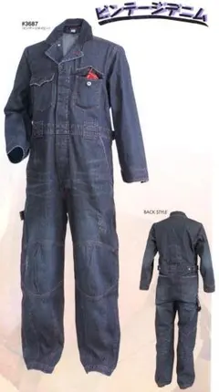 新品★ビンテージツナギ　デニム　ツナギ服　続服 Lサイズ