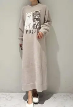 ジェラートピケ ツインキャットワンピース