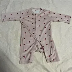 新品未使用　いちご柄長袖ロンパース