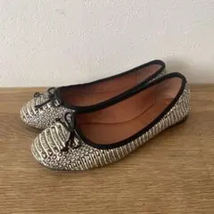 コーチ COACH フラットシューズ バレエ リボン チャーム付