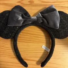 ディズニー カチューシャ 黒リボン ラメ