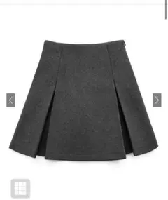 インパン裏地付ボックスプリーツフレアミニスカート