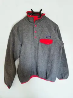 Patagonia シンチラ スナップT フリース　グレー×赤 womans M