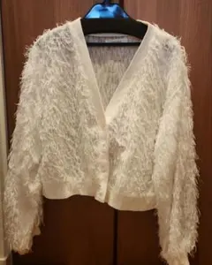 ギャレスト　フェザー　カーディガン　シースルー　美品　GALLEST