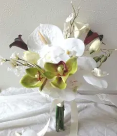 No.2658 クラッチブーケ　和装　白ブーケ前撮り　アーティフィシャルフラワー