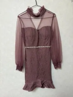 パープル レース ナイトドレスキャバドレス