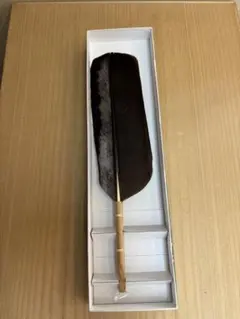 未使用 茶道具 大 白鳥 つかみ 羽根 羽箒 座箒 長約36㎝ 炭手前