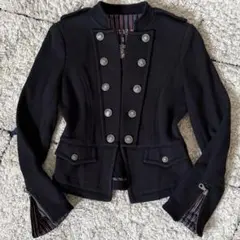 【希少✨】バーバリーブルーレーベル　ナポレオンジャケット　ロゴ刺繍　メタルボタン