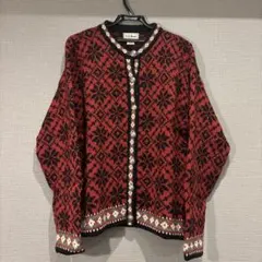 L.L.Bean ノルディック柄 ウールカーディガン Mサイズ