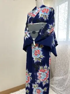希少サイズ トールサイズ 高級浴衣 紫陽花 浴衣 有松絞り 蜘蛛絞り