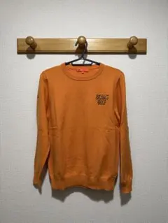 BEAMS GOLF オレンジ クルーネック トレーナー