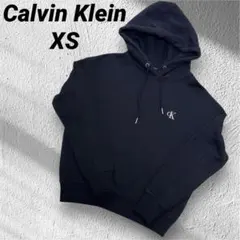 【美品】Calvin Klein JEANSブラック XS パーカー 刺繍 CK