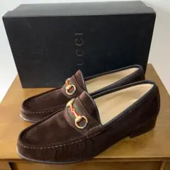 GUCCIグッチ ビットローファー42 1/2Eブラウンスエード シェリーライン