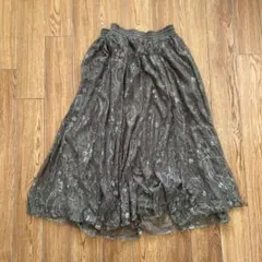spick＆spanダークブラウン レース フレアスカート