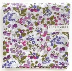 リバティ　LIBERTY　大判ハンカチ　小花柄　パープル　紫　おしゃれ