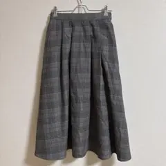 ハニーズ　ロングフレアスカート　Sサイズ　グレー　チェック柄