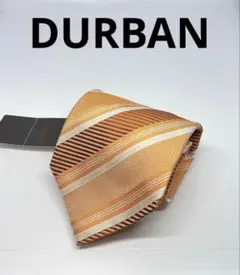 【新品タグ付】D'URBAN ネクタイ オレンジ ストライプ シルク イタリア製