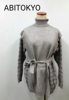 ABITOKYO　アビトーキョー　タートルネックニットレイヤードミニワンピースのサムネイル
