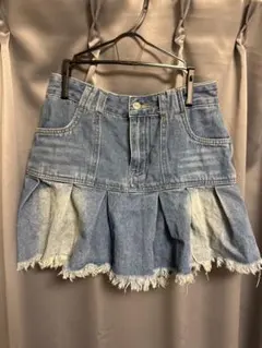 SHEIN デニム　ダメージ　フリルスカート s