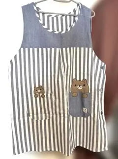 保育士　エプロン　幼稚園　新品未使用　ポケットふたつ　3L 大きいサイズ　くま