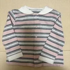 COMME CA DU MODE 襟付きストライプTシャツ