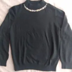 earth music＆ecology 長袖ニット ブルーグリーン