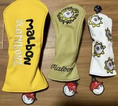 即日発送マルボンゴルフ Malbon ヘッドカバー 3点セット