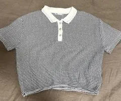 ZARA ネイビー ホワイト ポロシャツ 半袖