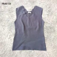 【FRAY I.D】スカラップネック ニットタンクトップ くすみブルー Fのサムネイル