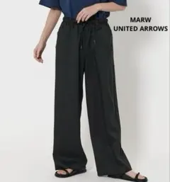 美品　マルゥユナイテッドアローズ　ドローストリングイージーパンツ　34　ブラック