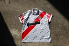 大人気サッカーT✨Quilmes サッカーシャツ Lサイズ ホワイト/レッド