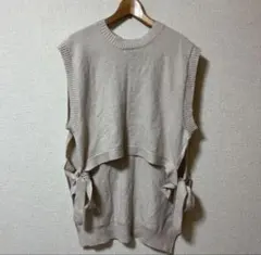 【 w closet 】ニットベスト　ノースリーブ　ベスト　トップス