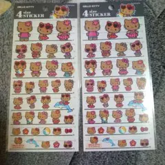 ハローキティ 4サイズステッカー　日焼けキティー　サンリオ 2枚セット