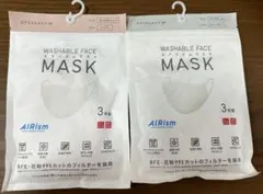 【新品未使用】エアリズム　洗えるマスク M 6枚セット　ベージュ　グレー