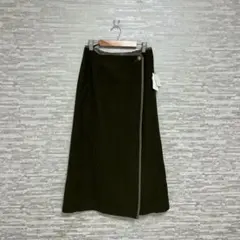 デッサンDessinラップ風フェイクスエードスカートL秋冬新品タグ付